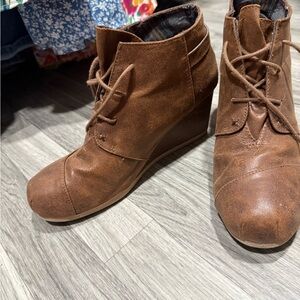 Maurices Cognac Lace-Up Ankle Booties